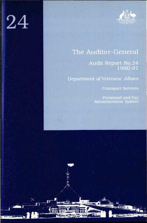 Department of Veterans' Affairs : transport services, personnel and pay administration system / the Auditor-General