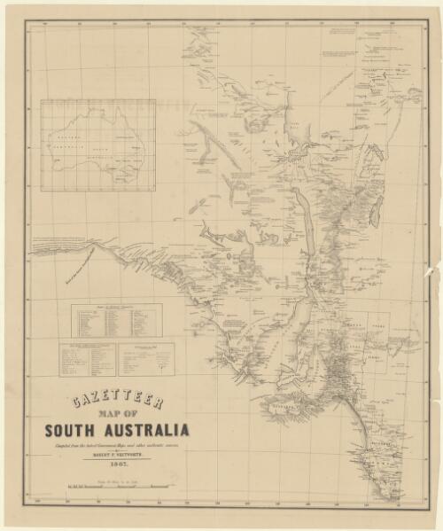 Gazetteer map of South Australia / compiled from the latest government maps and other authentic sources by Robert P. Whitworth, 1867
