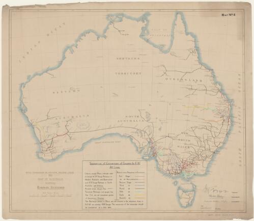 Map of Australia showing railways systems [cartographic material]