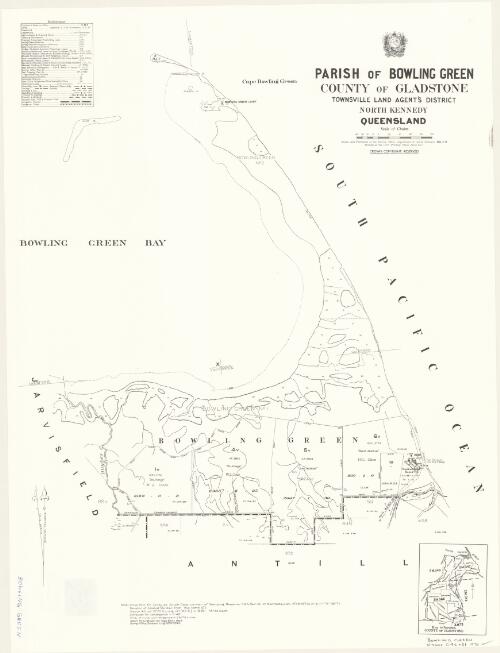 Parish of Bowling Green, County of Gladstone [cartographic material] / drawn and published at the Survey Office, Department of Lands