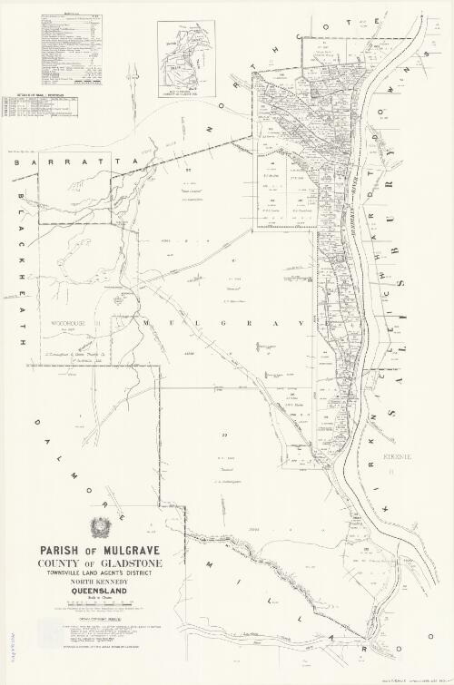 Parish of Mulgrave, County of Gladstone [cartographic material] / drawn and published at the Survey Office, Department of Lands