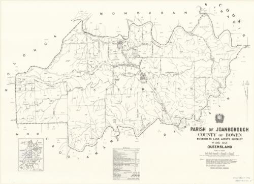 Parish of Joanborough, County of Bowen [cartographic material] / drawn and published at the Survey Office, Department of Lands