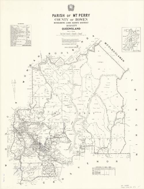 Parish of Mt. Perry, County of Bowen [cartographic material] / drawn and published at the Survey Office, Department of Lands
