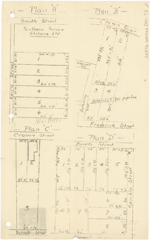 [Cadastral plans for land in Wollongong] [cartographic material]