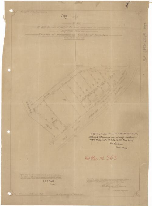 Plan of sub-division of part of the land comprised in Conveyance regd. No. 680, Book 1451 [cartographic material] : Parish of Wollongong, County of Camden / George Dovers, licensed surveyor