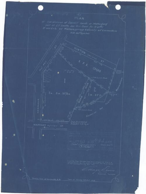 Plan of sub-division of convent lands at Wollongong, part of C.T. Smiths 300 acre grant por. 10 of (ph) [cartographic material] : Parish of Wollongong, County of Camden / George Dovers, licensed surveyor