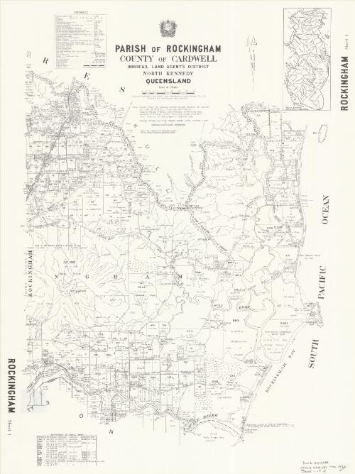 Parish of Rockingham, County of Cardwell [cartographic material] / drawn and published at the Survey Office, Department of Lands