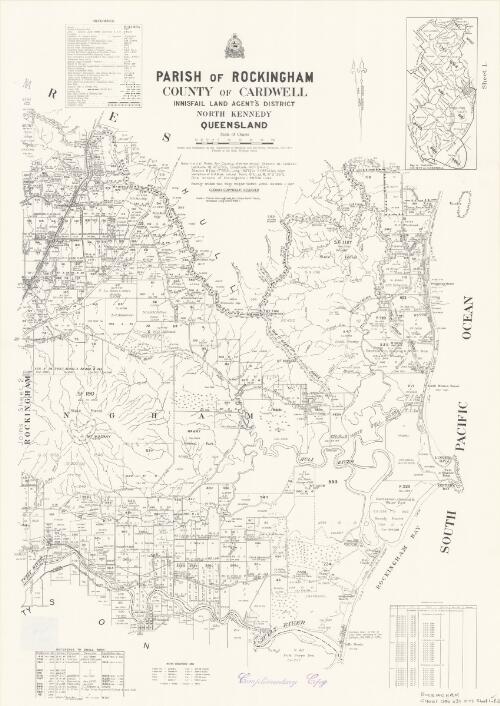 Parish of Rockingham, County of Cardwell [cartographic material] / drawn and published by the Department of Mapping and Surveying