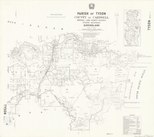 Parish of Tyson, County of Cardwell [cartographic material] / drawn and published at the Survey Office, Department of Lands