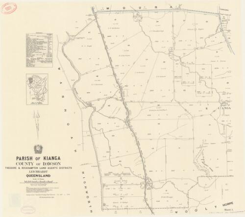Parish of Kianga, County of Dawson [cartographic material] / drawn and published at the Survey Office, Dept. of Public Lands