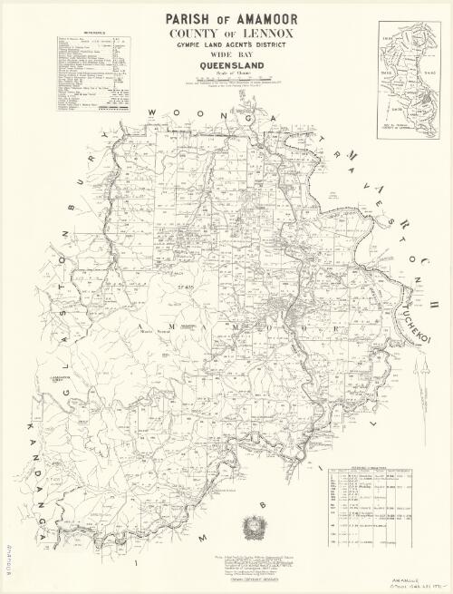 Parish of Amamoor, County of Lennox [cartographic material] / drawn and published at the Survey Office, Department of Lands