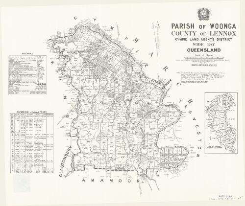 Parish of Woonga, County of Lennox [cartographic material] / drawn and published at the Survey Office, Department of Lands