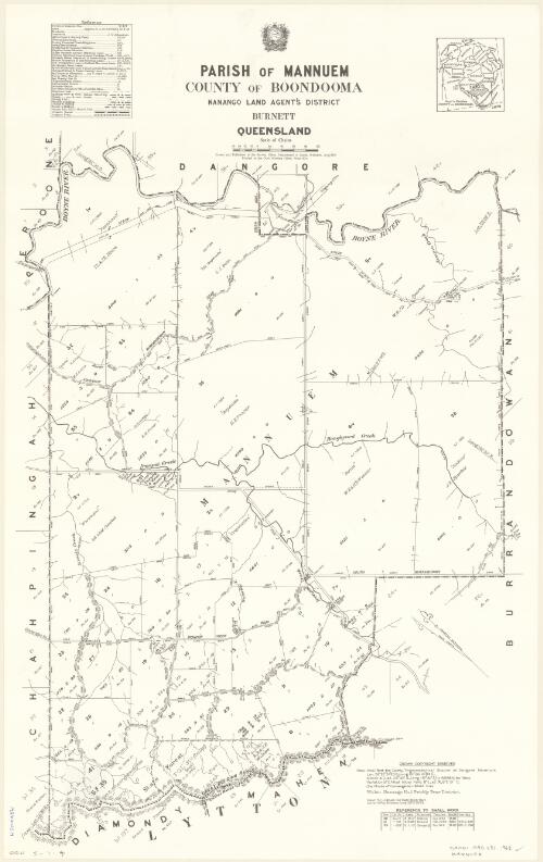 Parish of Mannuem, County of Boondooma [cartographic material] / drawn and published at the Survey Office, Department of Lands