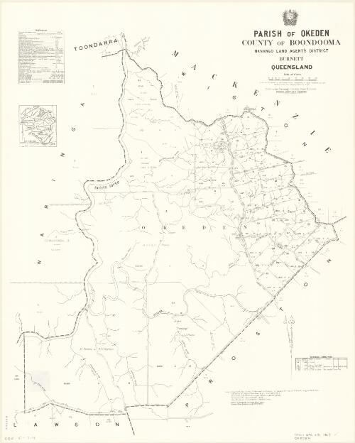 Parish of Okeden, County of Boondooma [cartographic material] / drawn and published at the Survey Office, Department of Lands