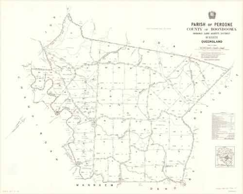 Parish of Peroone, County of Boondooma [cartographic material] / drawn and published at the Survey Office, Department of Lands