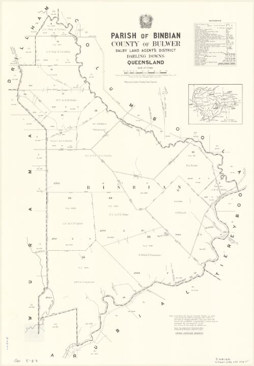 Parish of Binbian, County of Bulwer [cartographic material] / drawn and published at the Survey Office, Department of Lands