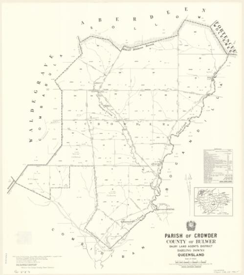 Parish of Crowder, County of Bulwer [cartographic material] / drawn and published at the Survey Office, Department of Lands