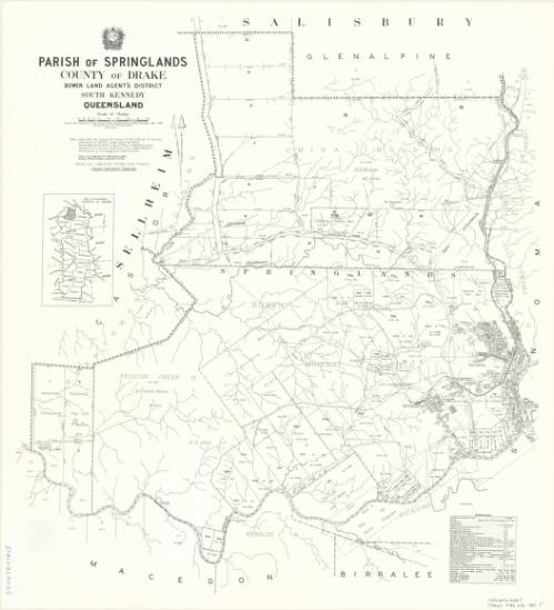 Parish of Springlands, County of Drake [cartographic material] / drawn and published at the Survey Office, Department of Lands