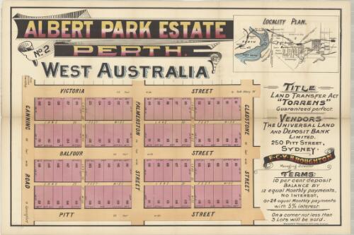 Albert Park Estate, Perth, West Australia [cartographic material] : no. 2 / E.C.V. Broughton, Managing Director