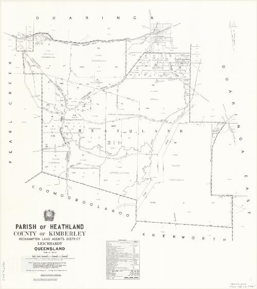 Parish of Heathland, County of Kimberley [cartographic material] / drawn and published at the Survey Office, Department of Lands