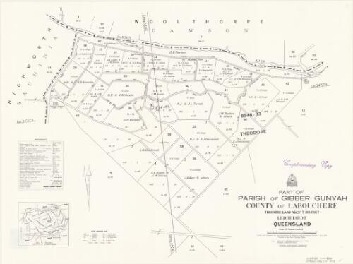 Part of Parish of Gibber Gunyah, County of Labouchere [cartographic material] / drawn and published by the Department of Mapping and Surveying, Brisbane