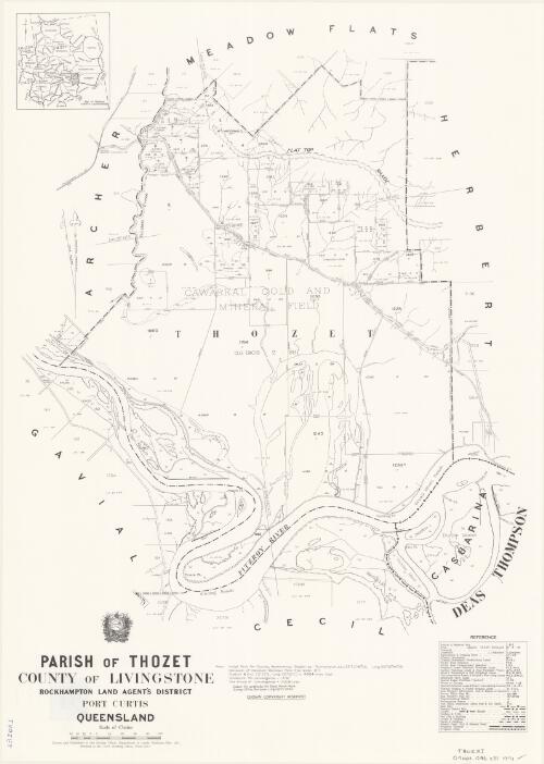 Parish of Thozet, County of Livingstone [cartographic material] / drawn and published at the Survey Office, Department of Lands