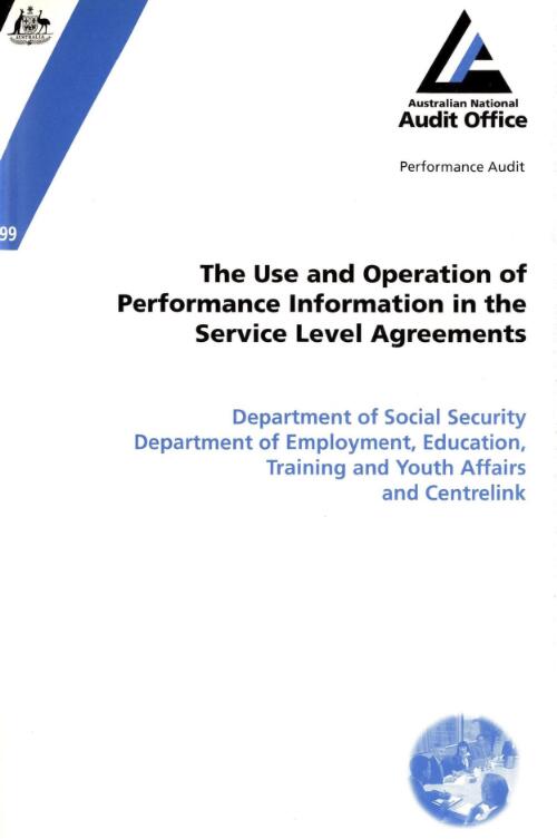 The use and operation of performance information in the service level agreements / the Auditor-General