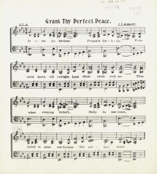Grant thy perfect peace [music] / J.L. Abbott