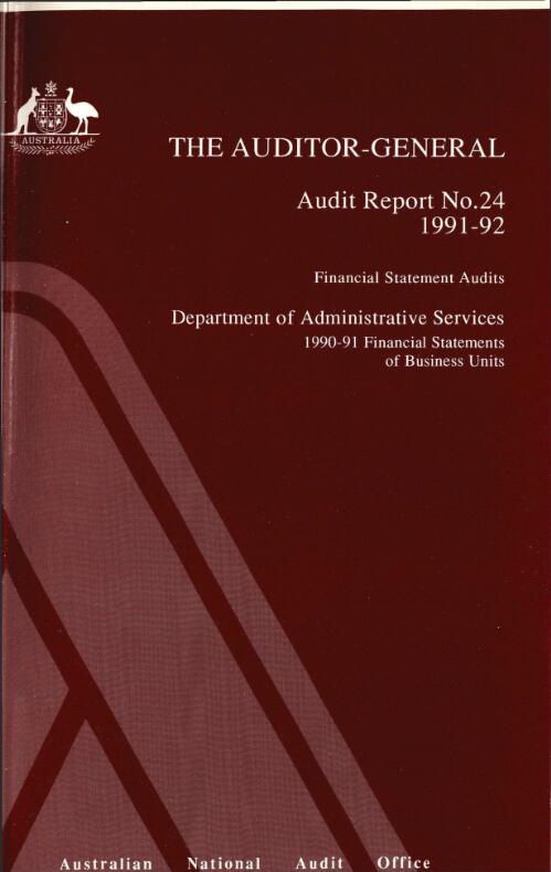 Financial statement audits Department of Administrative Services : 1990-91 financial statements of business units / the Auditor-General