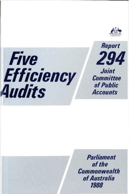 Five efficiency audits / Joint Committee of Public Accounts