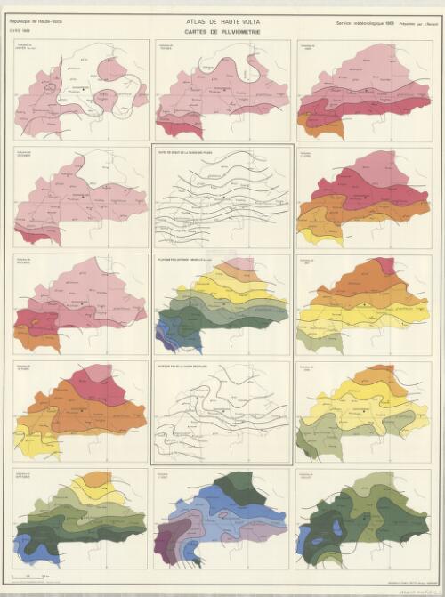 Atlas de Haute-Volta : cartes provisoires des principaux elements climatiques / preparees par Jean Renard
