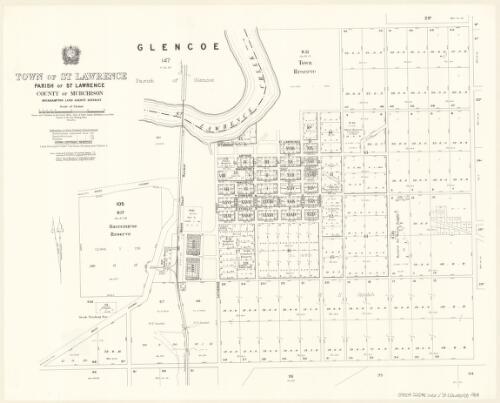 Town of St. Lawrence, Parish of St. Lawrence, County of Murchison [cartographic material] / drawn and published at the Survey Office, Dept. of Public Lands