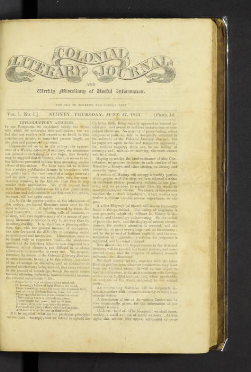 Colonial literary journal and weekly miscellany of useful information