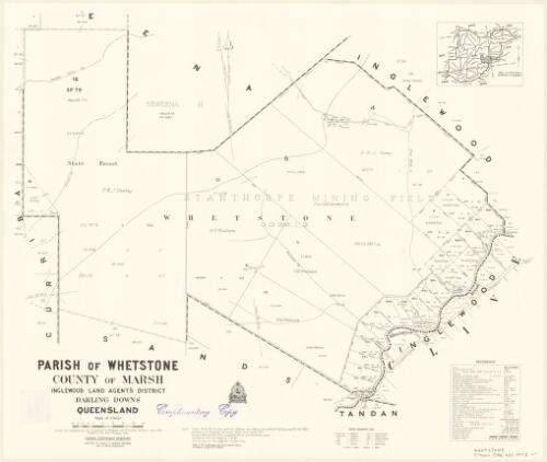 Parish of Whetstone, County of Marsh [cartographic material] / Drawn and published by the Department of Mapping and Surveying