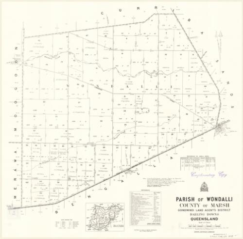 Parish of Wondalli, County of Marsh [cartographic material] / Drawn and published by the Department of Mapping and Surveying