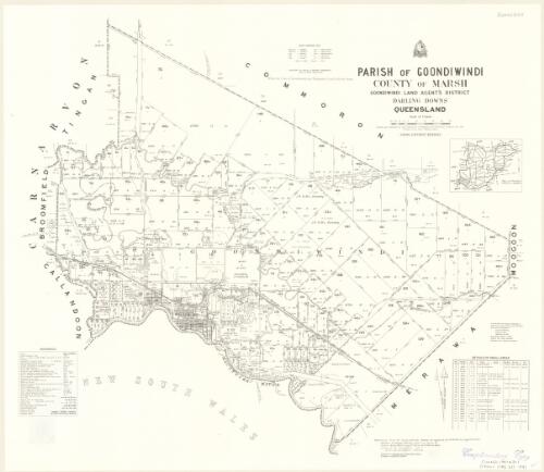 Parish of Goondiwindi, County of Marsh [cartographic material] / Drawn and published by the Department of Mapping and Surveying, Brisbane