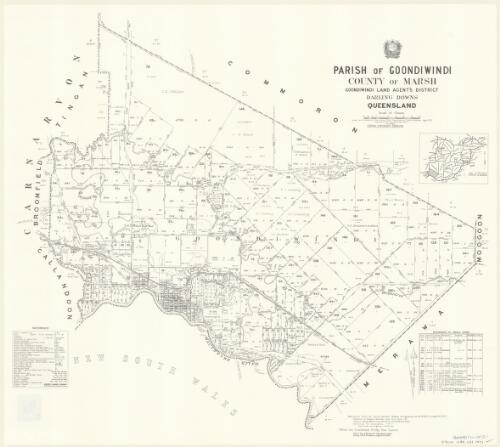 Parish of Goondiwindi, County of Marsh [cartographic material] / drawn and published at the Survey Office, Department of Lands