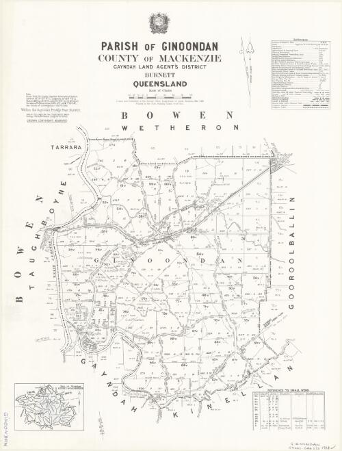 Parish of Ginoondan, County of Mackenzie [cartographic material] / drawn and published at the Survey Office, Department of Lands