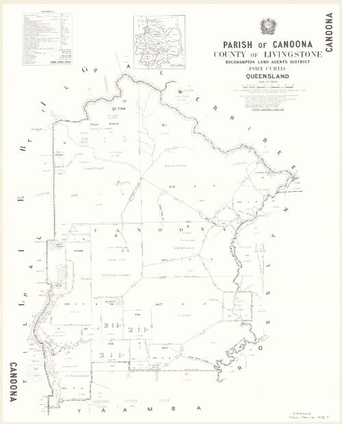 Parish of Canoona, County of Livingstone [cartographic material] / drawn and published at the Survey Office, Department of Lands