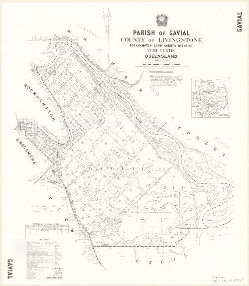 Parish of Gavial, County of Livingstone [cartographic material] / drawn and published at the Survey Office, Department of Lands