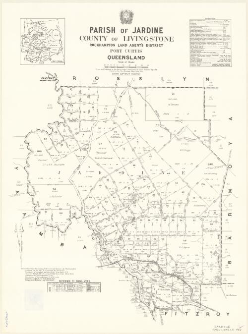 Parish of Jardine, County of Livingstone [cartographic material] / drawn and published at the Survey Office, Department of Lands