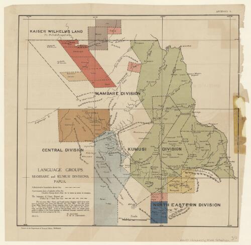 Language groups, Mambare and Kumusi divisions, Papua [cartographic material] / W. Beaver, E.W.P. Chinnery