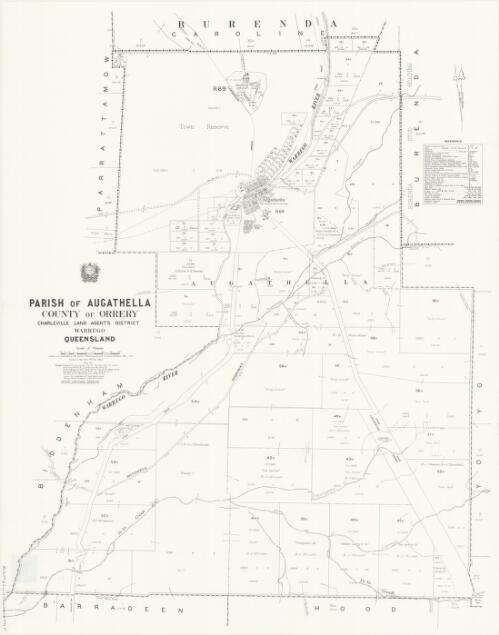 Parish of Augathella, County of Orrery [cartographic material] / drawn and published at the Survey Office, Department of Lands