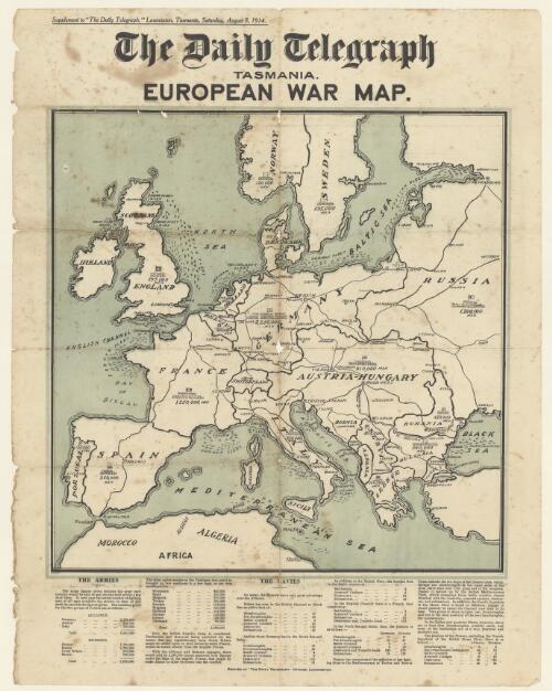 The Daily Telegraph Tasmania : European war map