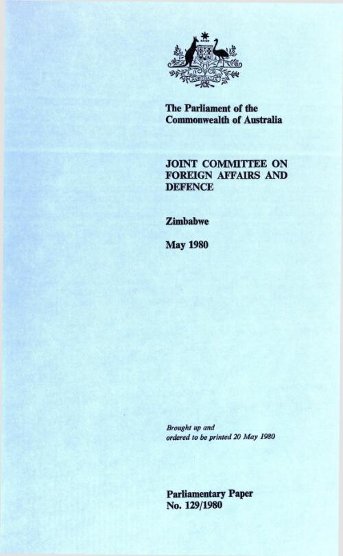Zimbabwe, May 1980 / Joint Committee on Foreign Affairs and Defence