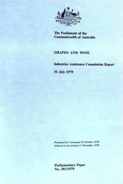Grapes and wine / Industries Assistance Commission