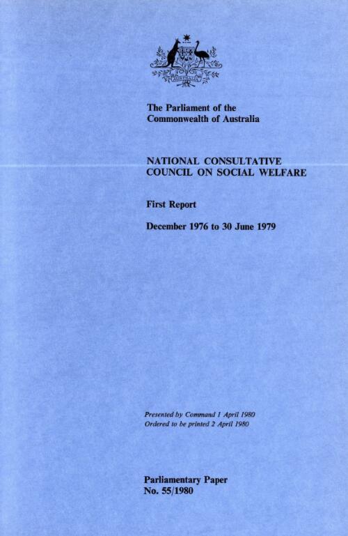 First report / National Consultative Council on Social Welfare