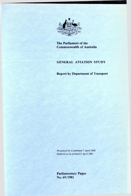 General aviation study / report by Department of Transport