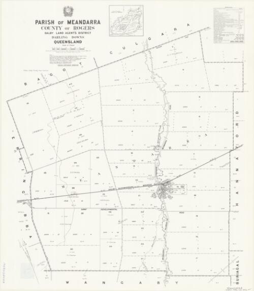 Parish of Meandarra, County of Rogers [cartographic material] / drawn and published at the Survey Office, Department of Lands