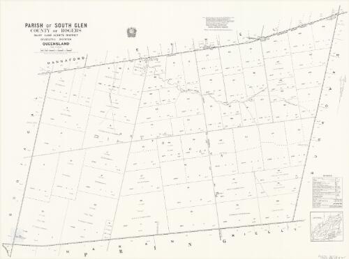 Parish of South Glen, County of Rogers [cartographic material] / drawn and published at the Survey Office, Department of Lands
